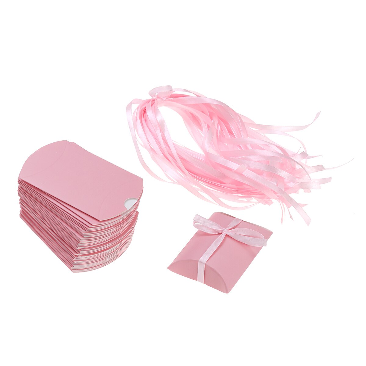 100pcs Wrap Storage Candy Boxes Lovely Paper Pillow Shape Packaging Bags Box Party Supplies for Birthday Wedding