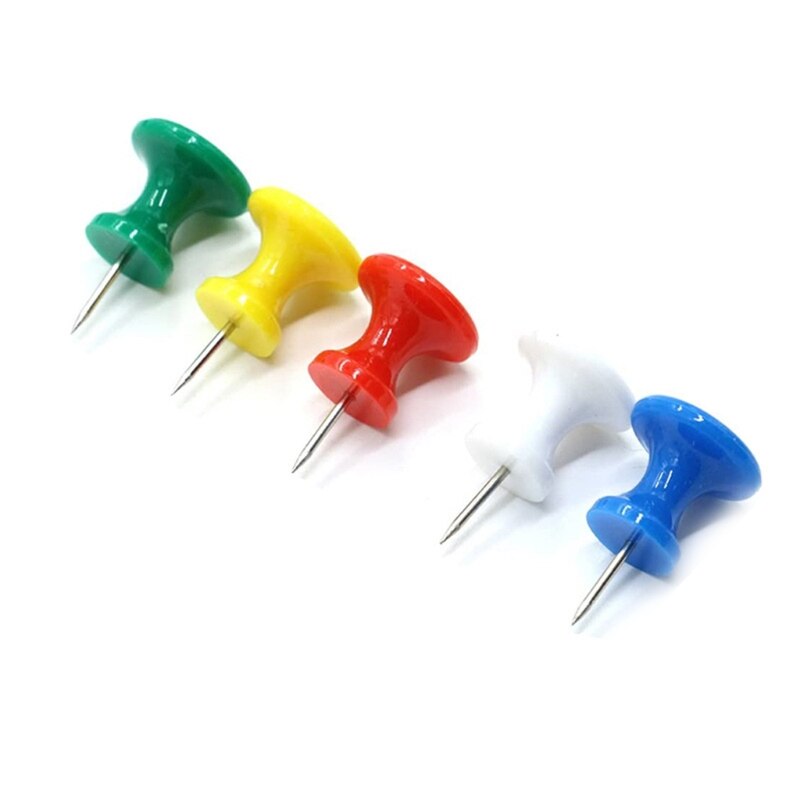 Chinchetas de plástico grandes en forma de I, juego de tachuelas de colores para pulgar, Caja Sellada B03C, 60 unids/paquete
