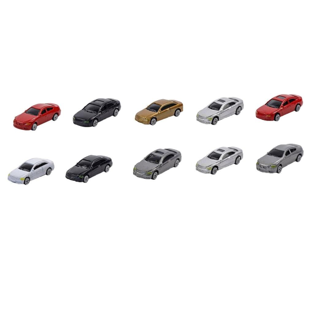 10Pieces HO Scale Model Vehicle Car 1:87 Architecture Model Train Scenery