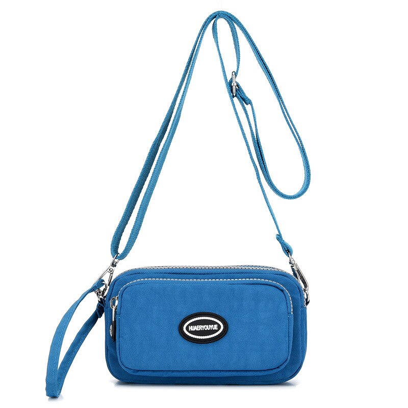 Kleine Frauen Tasche Wasserdichte Nylon Handtasche Frauen Messenger Bag Umhängetasche Damen Schulter Taschen Handy Tasche Geldbörse Bolsa sac: Himmel-Blau