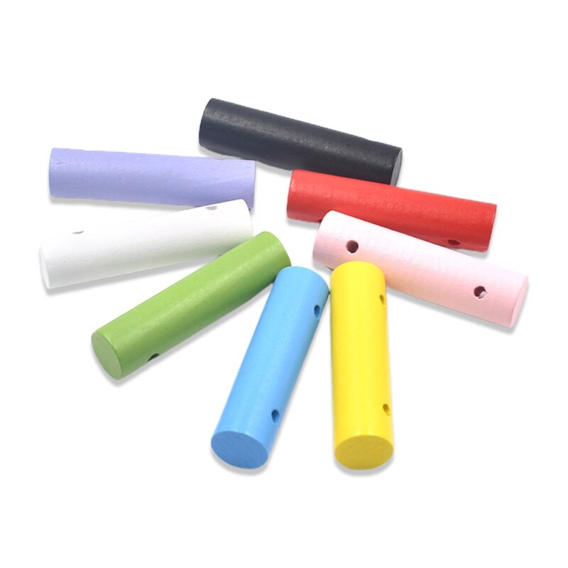 Juego de varillas de madera de colores para manualidades, perca, loro, escalada, ramas, varilla de pie, juguetes de columpio para pájaros, 8 unids/set por juego: S