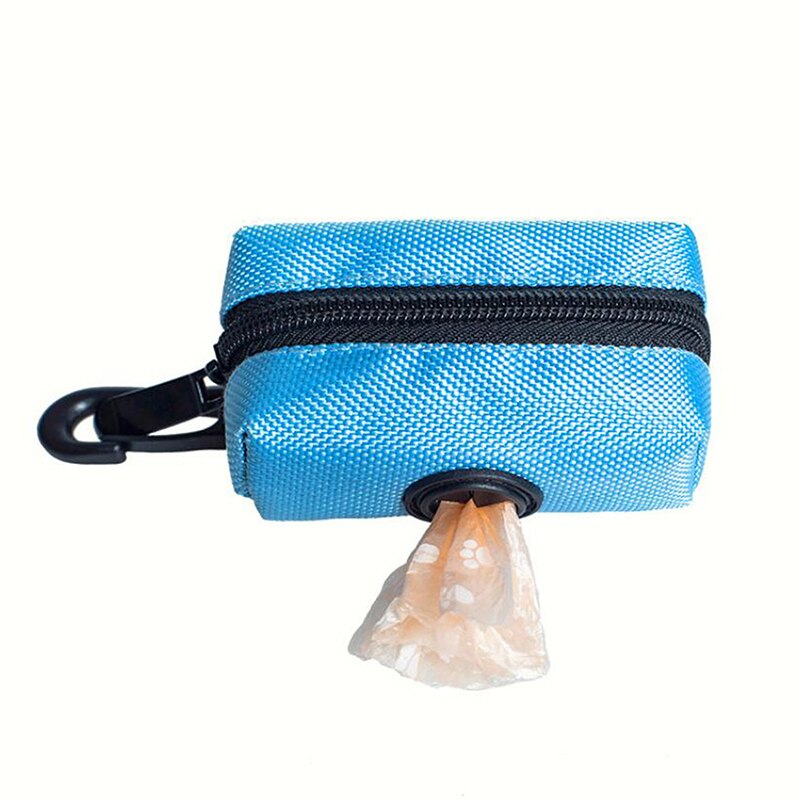 Outdoor Portable Pick Up Poop Bag Holder Dog Poop Waste Bag Pet Puppy Cat Dispenser Garbage Bags Organizer Pouch: blue