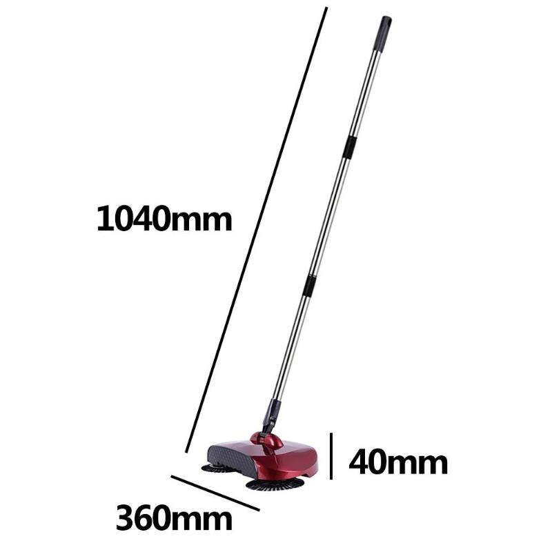 Barredoras de mano ahorradoras de trabajo, máquina barredora con mango de acero inoxidable, recogedor de polvo para escoba mágica, Herramientas de limpieza para el hogar: Rojo