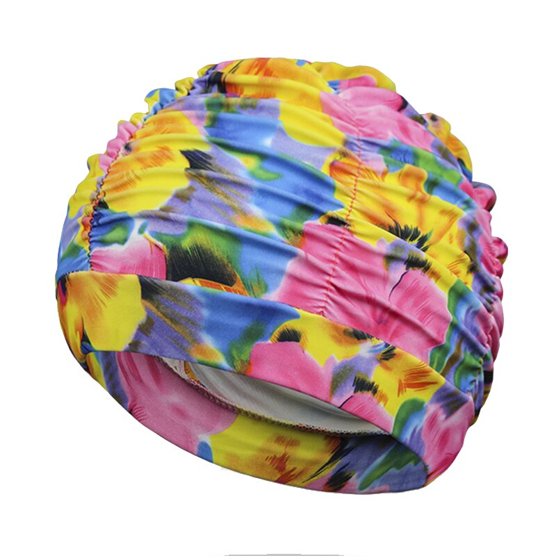 Kobiety czepek Unisex dziewczyna długie włosy czepki kąpielowe kapelusz Stretch Drape basen kąpielowy Sport elastyczny Nylon Turban dla kobiet