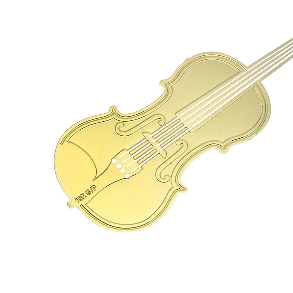 JESJELIU 1Pc Gold Plated Metal Music Instruments Violin Bookmark Book Paper Reading