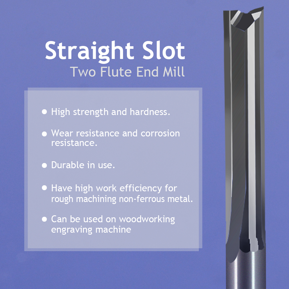 5 stks/partij 6*32mm Twee Fluiten Straight router bits voor hout CNC Rechte Graveerfrezen Carbide Endmills Cutting mil
