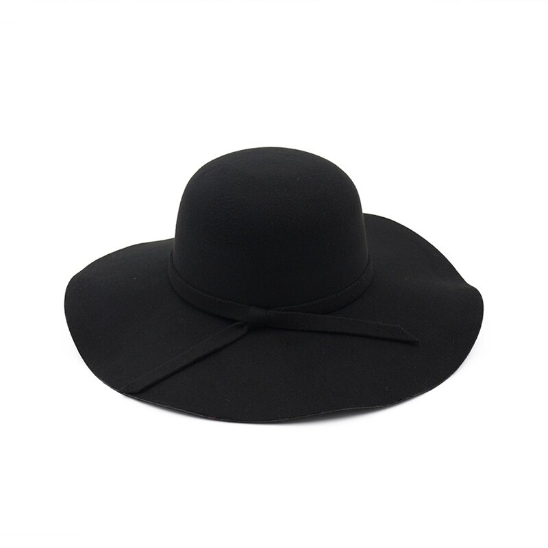 Talvihatut naisille ämpäri korkki pehmeä vintage leveä lieri villahuopa keilaaja fedora hattu floppy cloche naisten iso hattu kirkon lippis: 6