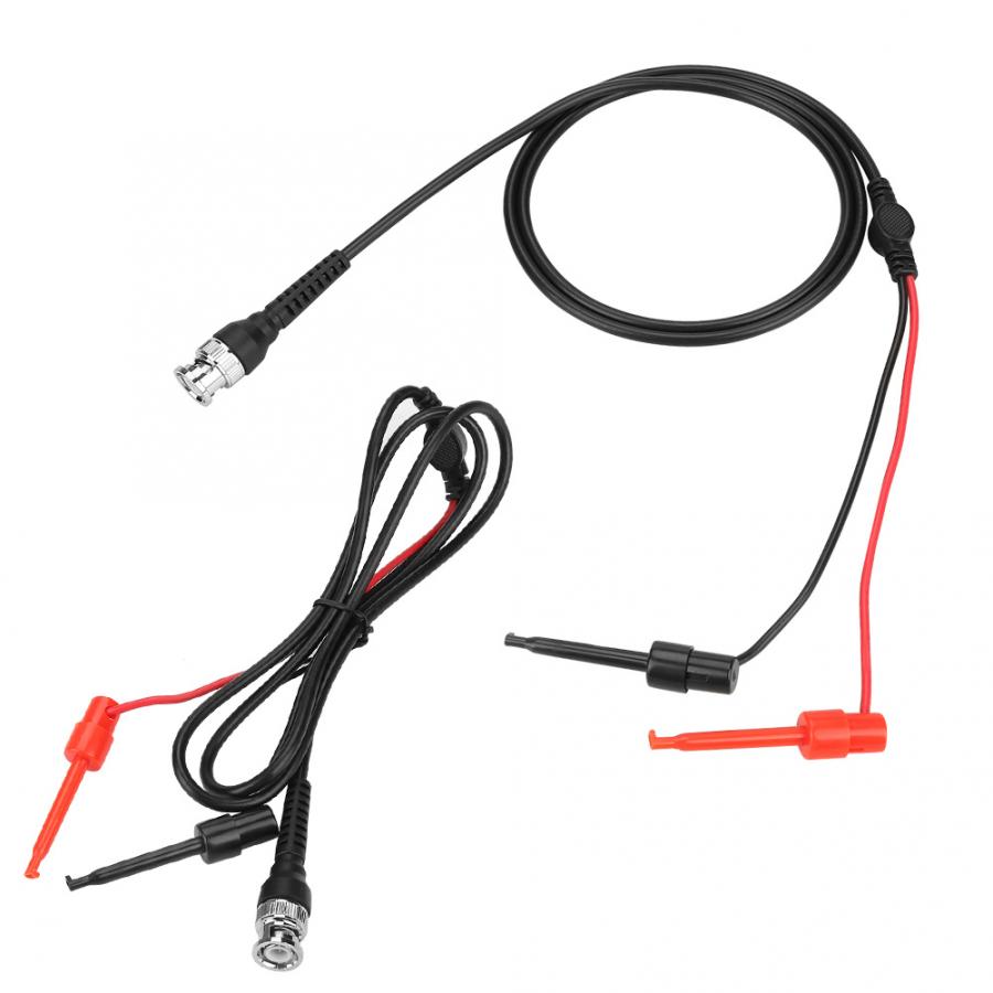 2Pcs BNC to Dual Testing Hook Probe Oscilloscope Machine Test Lead Coaxial Cables Coax Cable