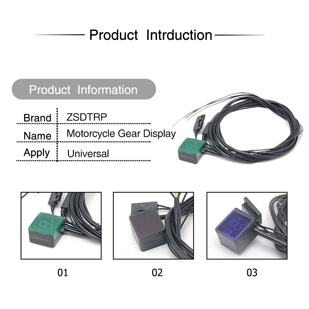 ZSDTRPMotorcycle LED Digital Gear Indicator Car-Styling For Motorcycle Light Neutral Display Shift Lever Sensor Bule Motors