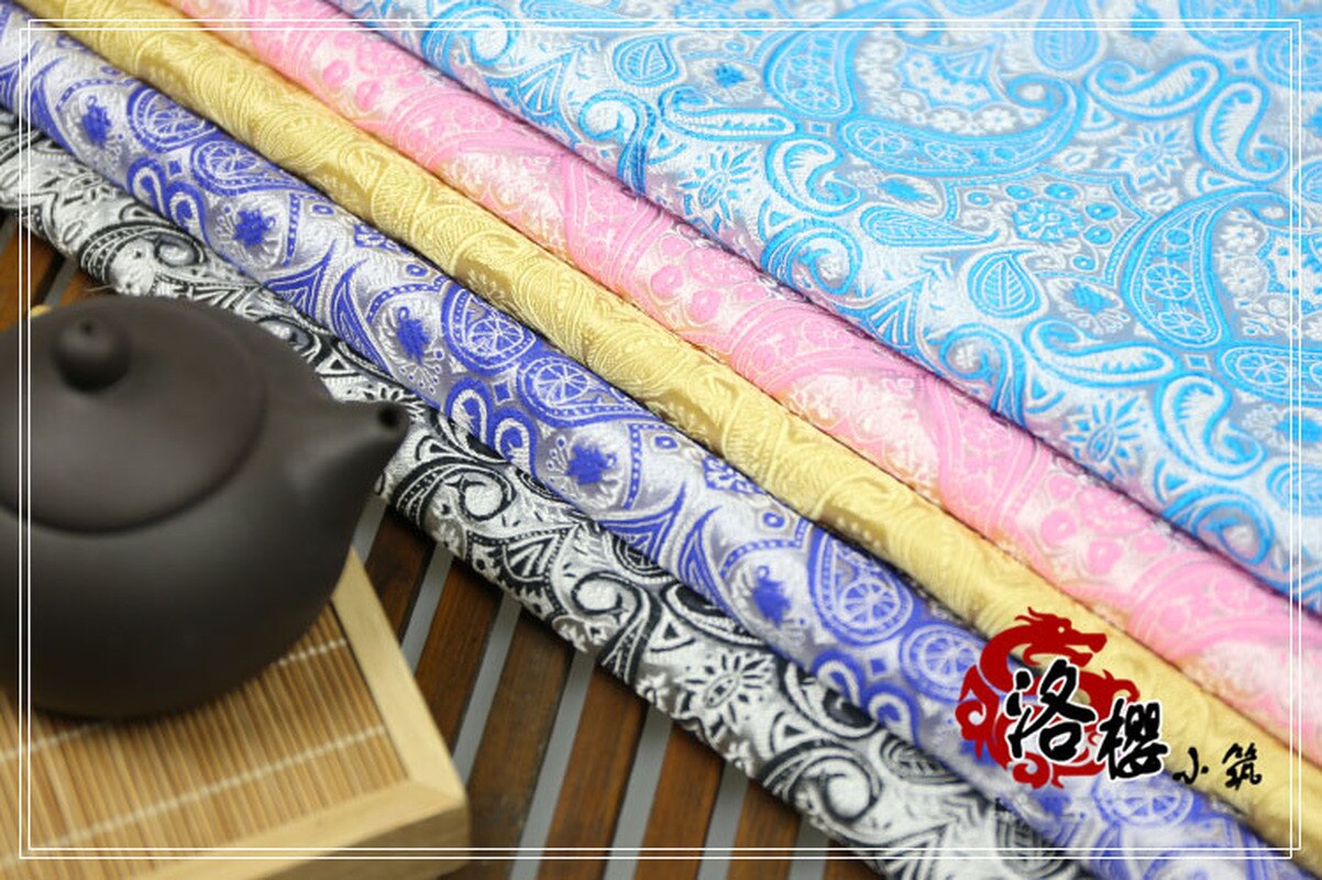 Brokad jacquard siden tyg kostym kinesiska kläder klänning kimono kläder tyger pipa blomma