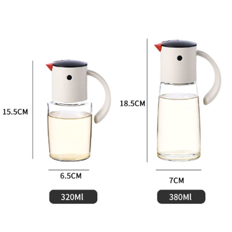 Kitchen Glass Oil Bottle Dispenser Automatic Opening Closing Home Bottles For Oil And Vinegar Honey Olive Oil Container