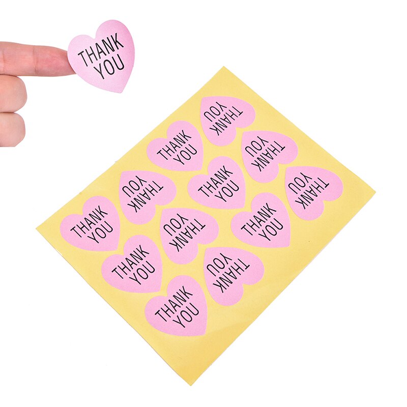 Roze Hartvormige Voor Dank U Verpakking Verzegelde Stickers Stickers Voor Wedding