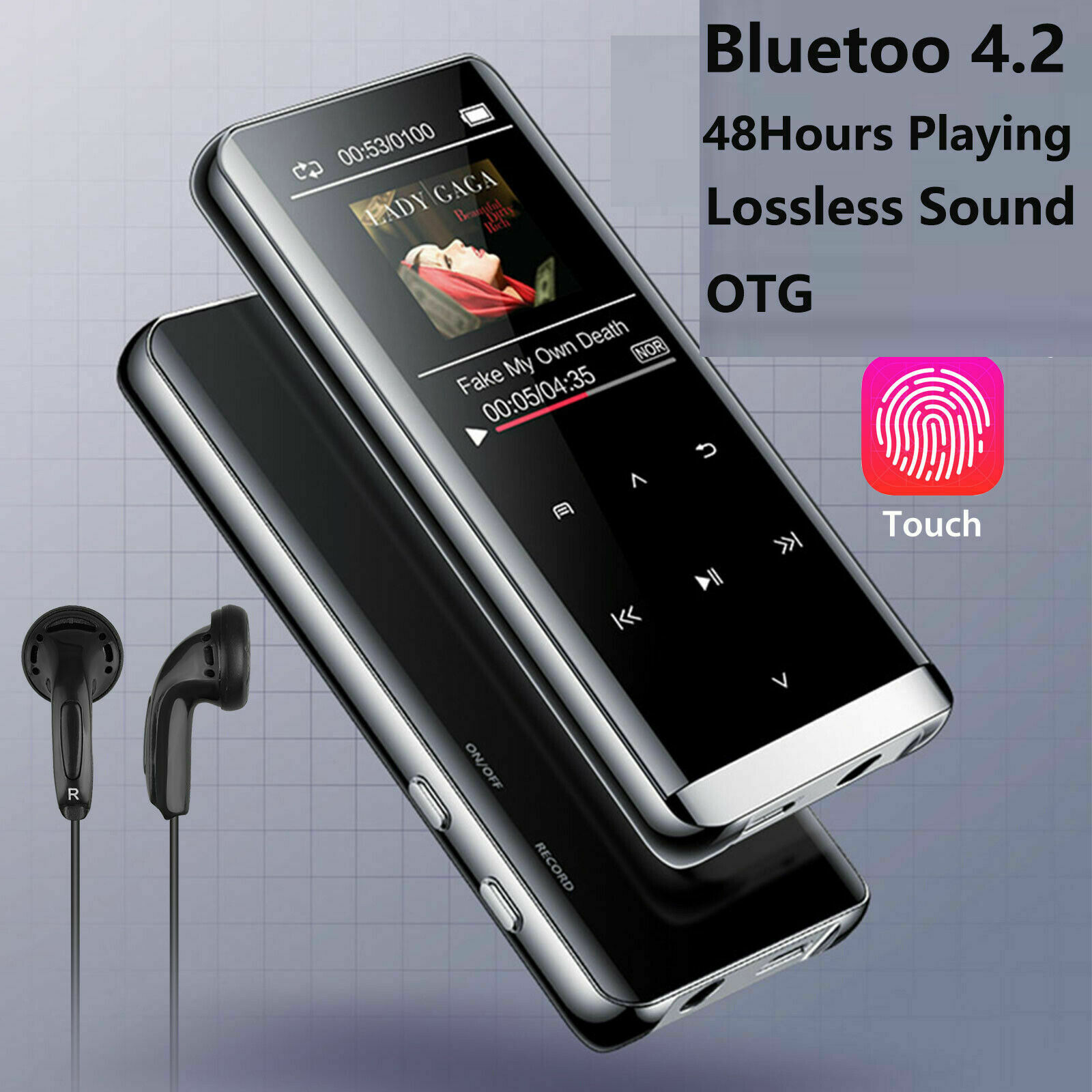 Bluetooth Touch Screen OLED MP3 Player Sport Lossless Sound HIFI Music Player