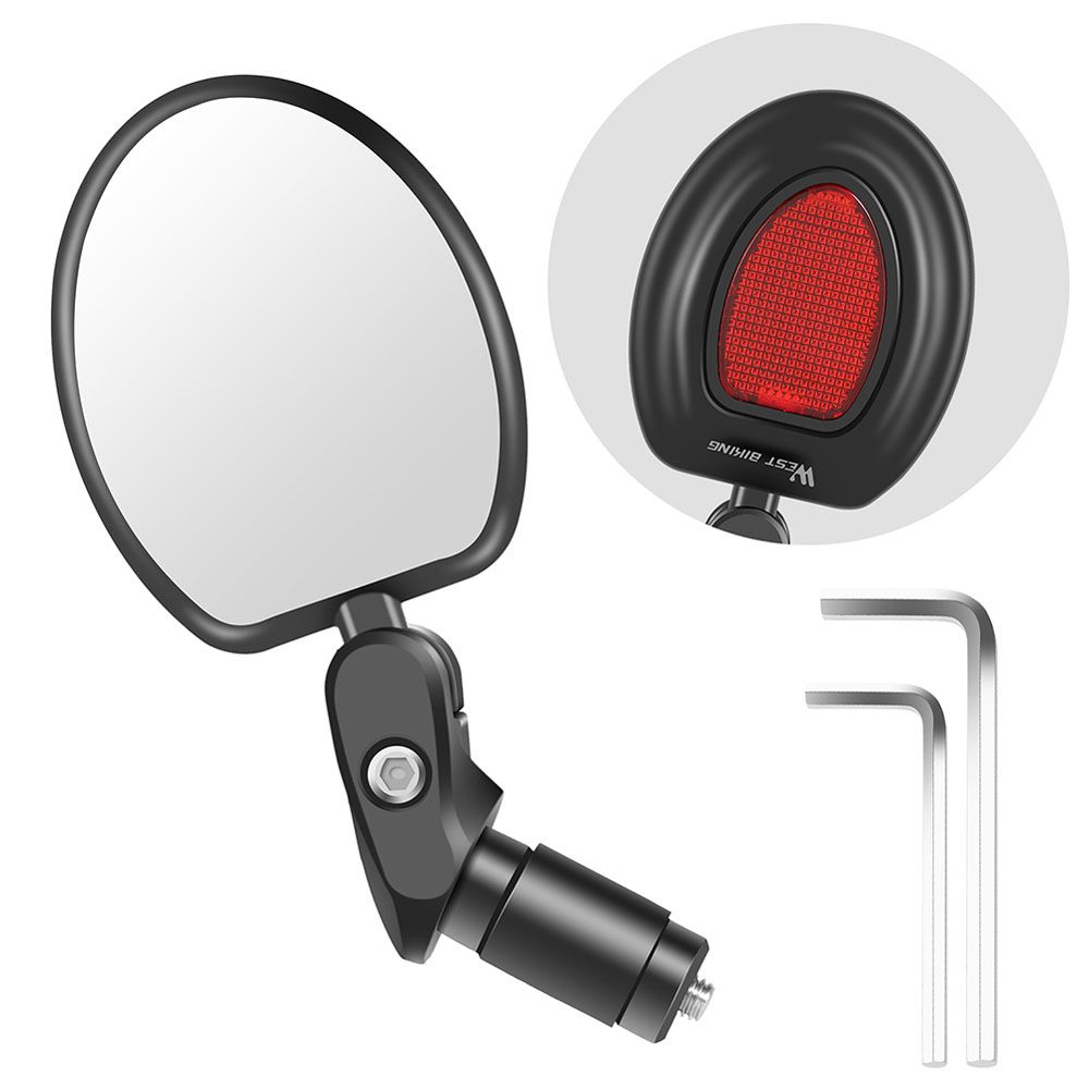 Bicycle Bar End Mirror 360 Rotating MTB Mountain Bike Rearview Rear View Mirror Cycling Accessories Reflector Universal: Oval Type