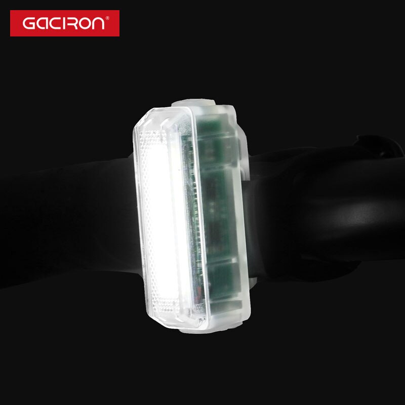 GACIRON-luz trasera para bicicleta con carga USB, lámpara LED transparente de advertencia, resistente al agua, para montar en bicicleta de noche