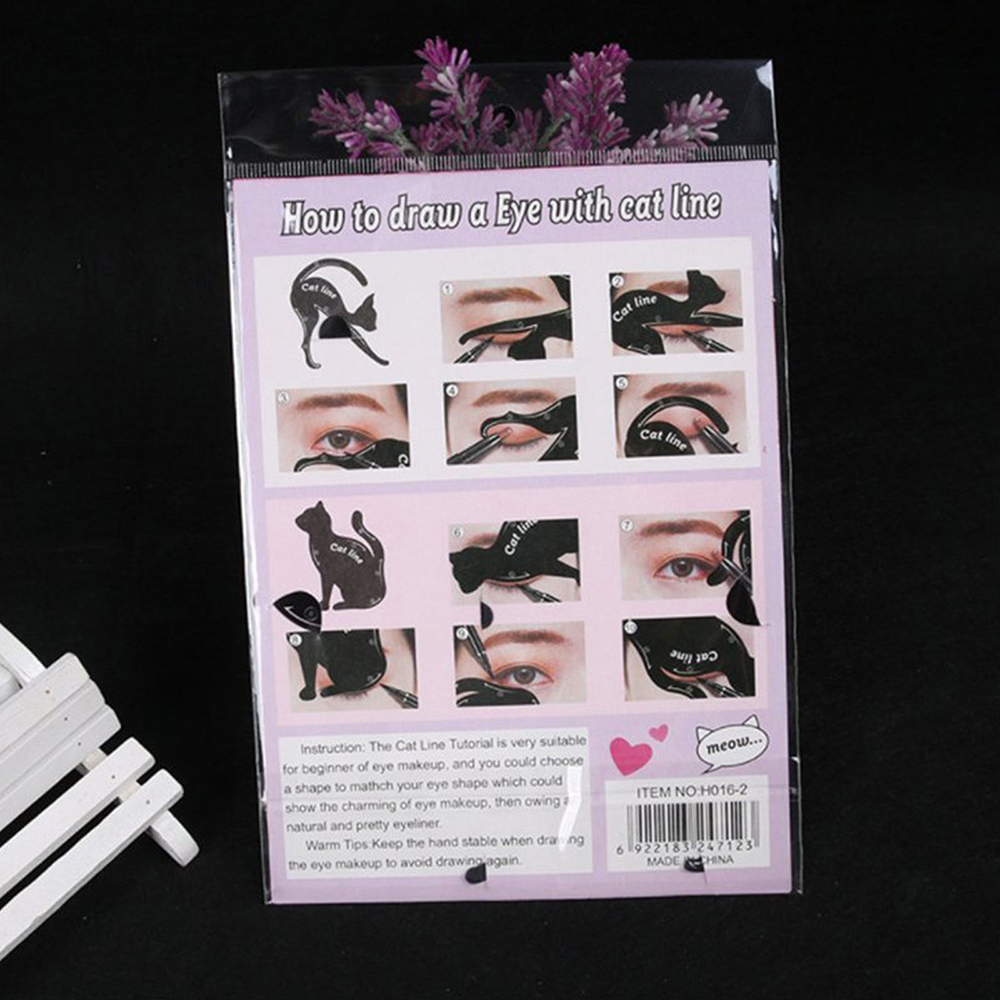 2 pièces multifonction oeil de chat ligne pochoir Eyeliner modèles Shaper PVC chat maquillage beauté outils