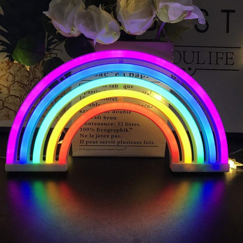 Led Neon Licht Muur Opknoping Kleurrijke Regenboog Neon Teken Voor Kamer Home Party Bruiloft Decoratie Xmas Neon Lamp