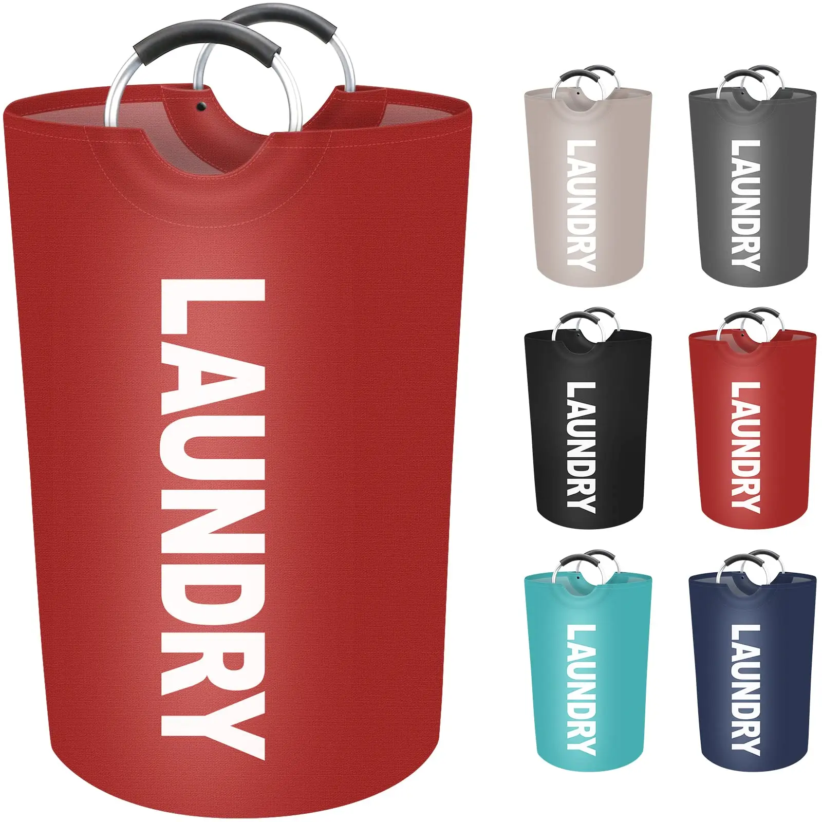 Grote Wasmand 115l Opvouwbare Waszak Met Comfortabele Handgreep Opvouwbare Wasmand Vuile Kleding Opbergbak: L / Rood