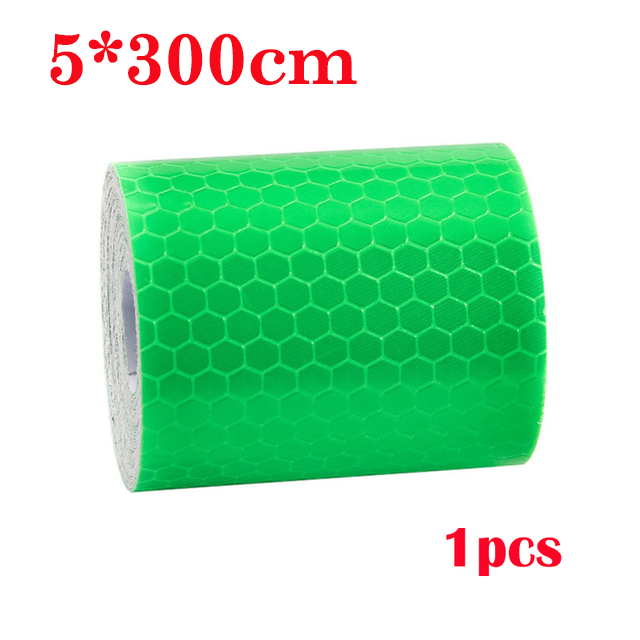 5*300 cm Auto Reflecterende Tape Sticker Veiligheid Mark Auto Styling Zelfklevende Waarschuwing Tape Motor Fiets Film decoratie Tool: green
