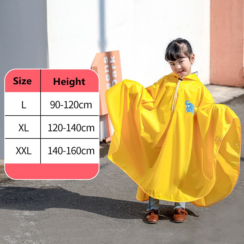 Kocotree Raincoat for Children Cartoon Kids Girls Rainproof Rain Coat Waterproof Poncho Boys Rainwear Kindergarten Baby Rainsuit: New style yellow / L