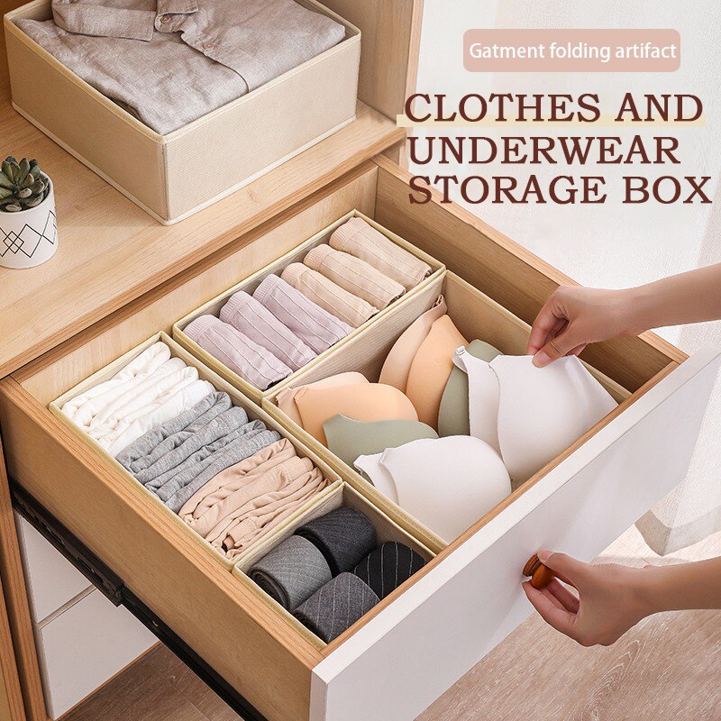 Home Foldable Closet Organizer For Underwear Strong Underwear Storage Box Socks Bra And Panties Drawer Organizer Drawers Bin