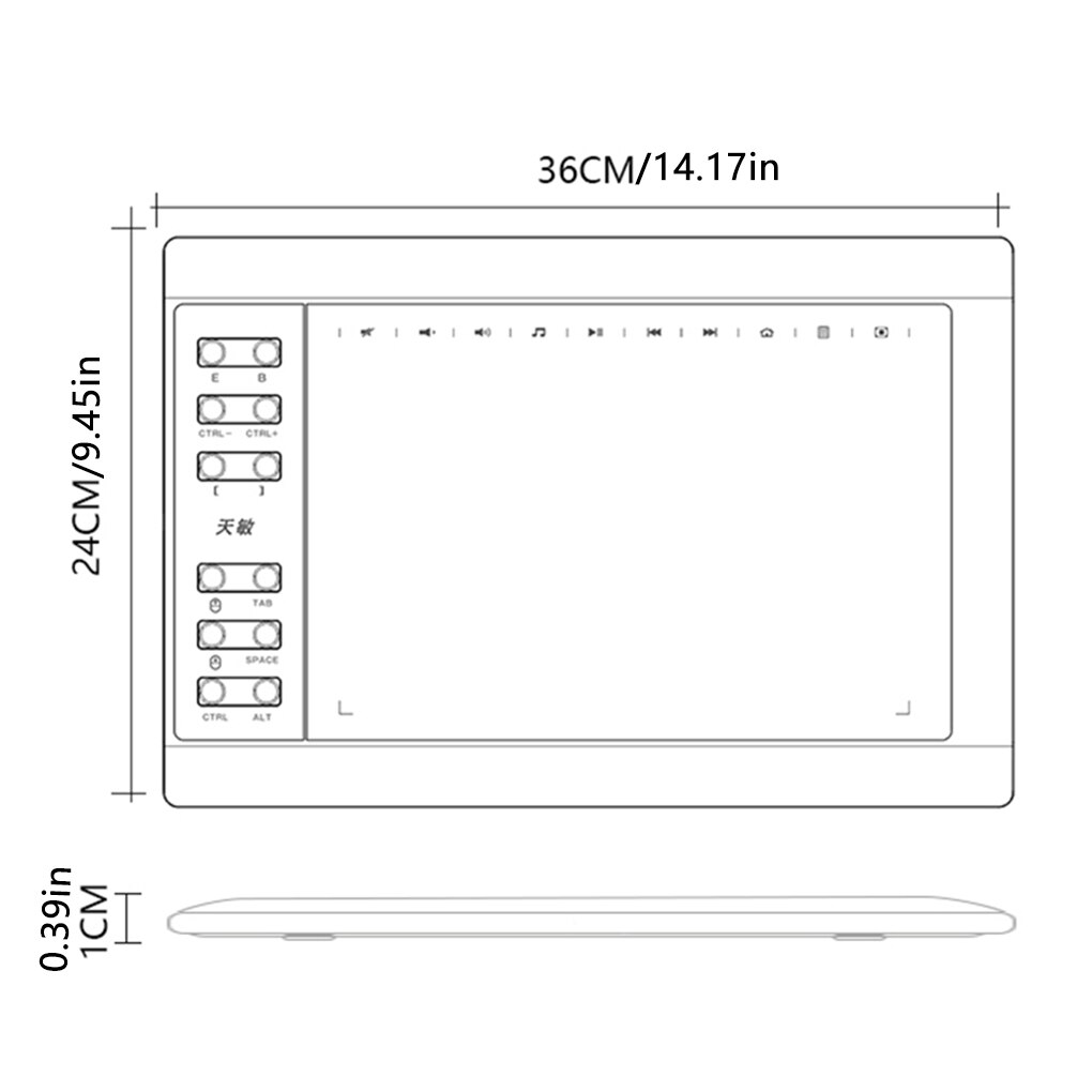 G10 10x6 inch Digital Tablet 8192 Levels Graphic Drawing Tablet with Battery-Free Passive Pen