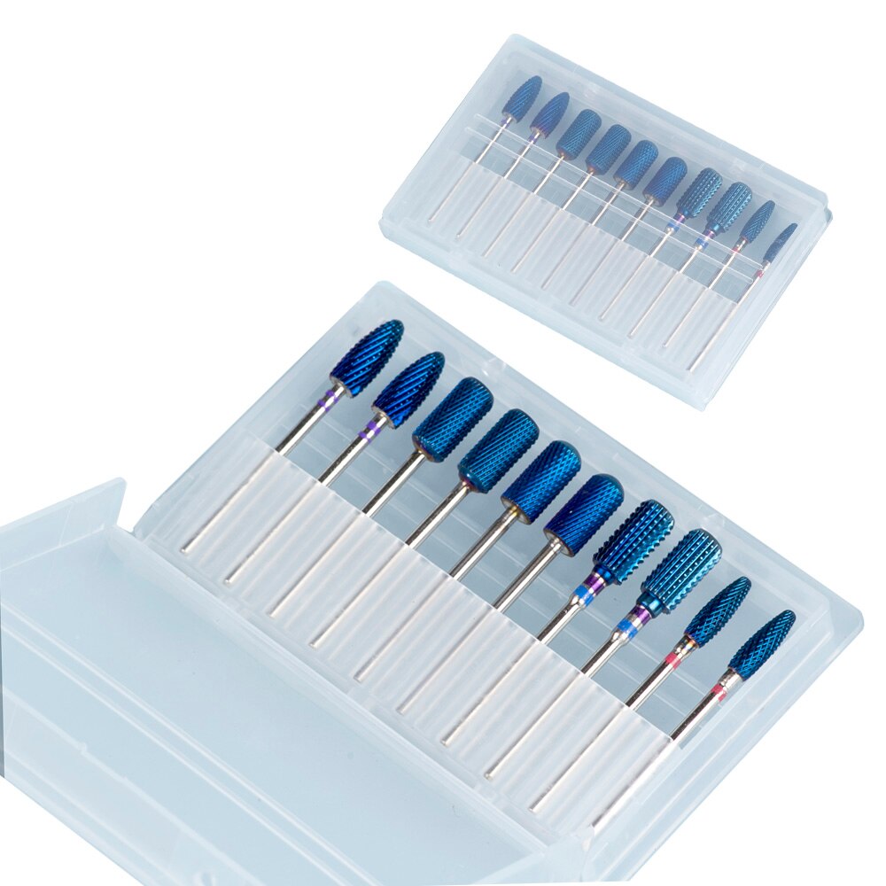 Juego de fresas para manicura, brocas para taladro eléctrico, máquina de manicura, cortadores para la eliminación de barniz de Gel, 10 Uds.: S10 PLUS-C