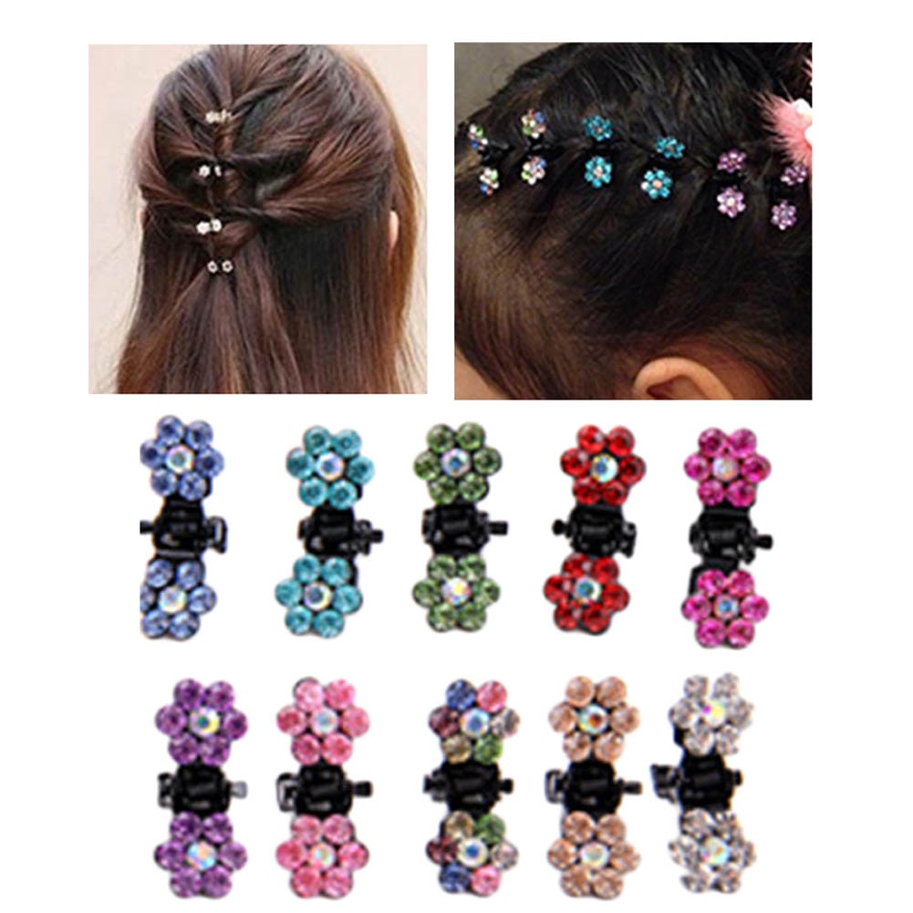 Kristal Strass Bloem Haar Klauw Haarspelden Haaraccessoires Ornamenten Hair Clips Hairgrip Voor Kinderen Meisje