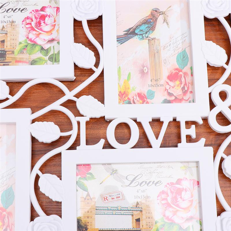 1pc Family Photos Wall Photo Frame Family Photos Holder Photos Display Frame Rose Pictures Frame Household Decor