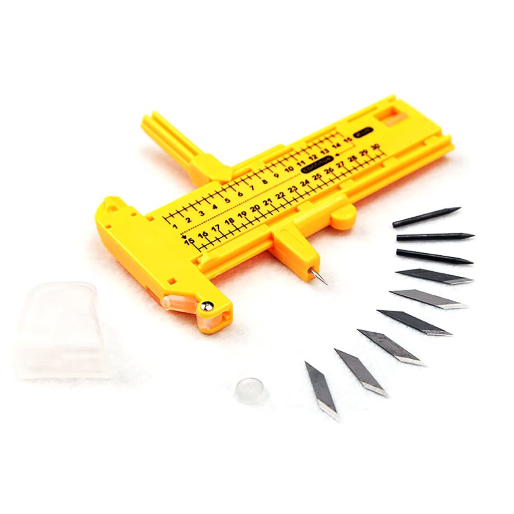 New1-30cm Adjustable Compasses Circle Cutter 3pcs Pencil Leads 6pcs Blades Cutter Round Circle Knife Vinyl Rubber Leather Cutter: Default Title