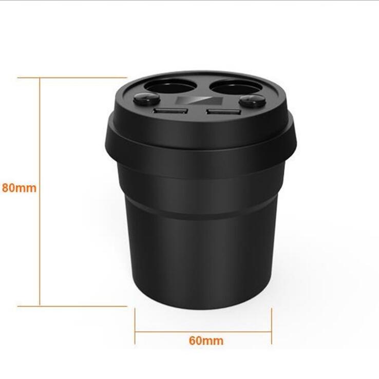Car USB Cigarette Lighter Socket Splitter 12V-24V Power Adapter Max 5V 3.1A 2 USB Car Charger with Voltmeter LCD