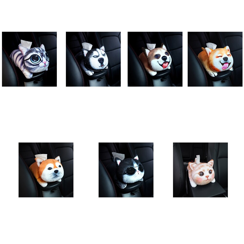 Universal Cute Animal Car Tissue Holder Back Hanging Tissue Box Covers Napkin Paper Towel Box Holder Case Paper Towel Holder