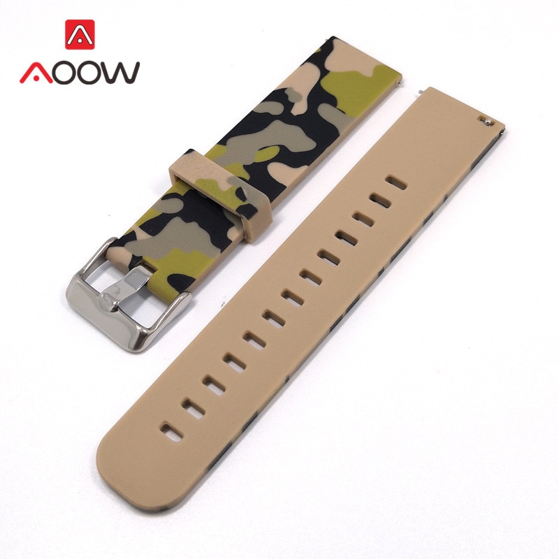 20mm 22mm Camo Printing Silicone Sport Strap for Samsung Galaxy Watch Active 42mm 46mm Gear S2 S3 Bracelet Band for Smart Watch