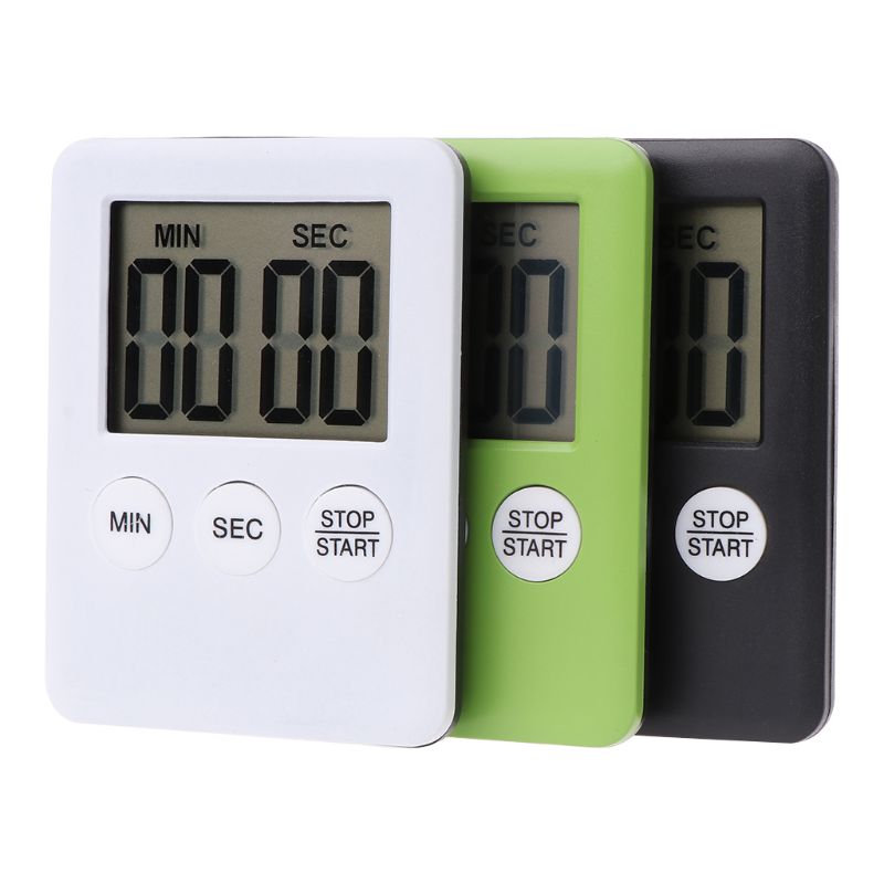 3 couleurs Super mince électronique LCD écran numérique cuisine minuterie carré cuisson compte à rebours alarme aimant horloge