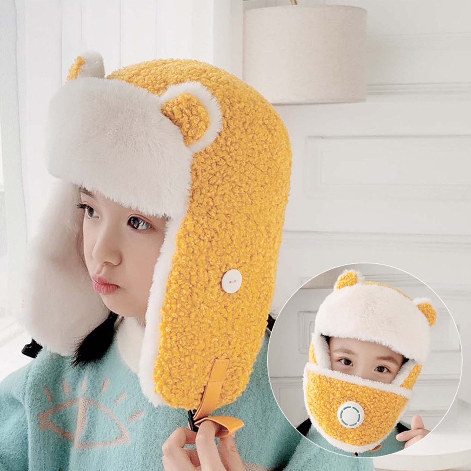 Winter Ear Protective ladies hats Lei Feng hats children's thickened warm ear caps trend wild women and children hats