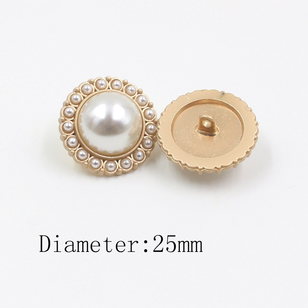 22mm 25mm 10 stk/parti perle metal knapper guld sweater frakke dekoration skjorte knapper tilbehør diy a -19512-471: A -19512-476
