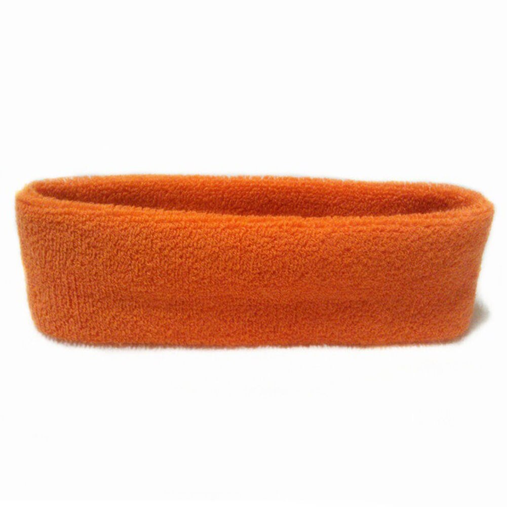 Kvinna män pannband sport svett svettband pannband yoga gym sport stretch enfärgad mjukt pannband hårband starkt vattenabsorberande: Orange