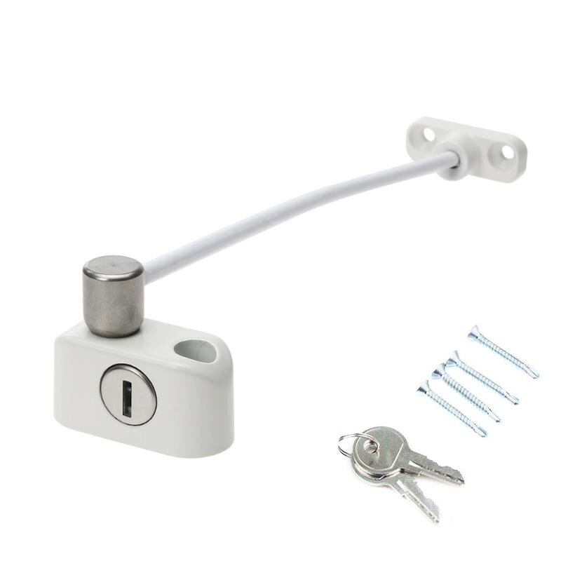 RMT-4008 Window Safety Locks Lockable Cable Restrictor for Window Sliding Door Restrictor Child Security Guard with Key#9