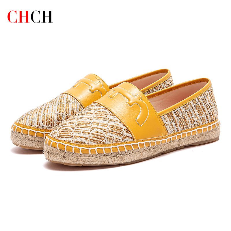 CHCH Flache Damenschuhe, neue handgefertigte Hanfboden, rutschfeste Damen-Strandschuhe