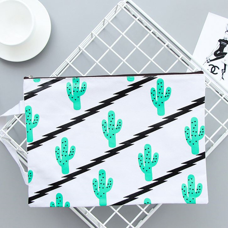 Coloffice 1 PC Cactus maille fichier pochette toile A4 fichier sac Documents classement produits avec fermeture éclair papeterie bureau étudiant