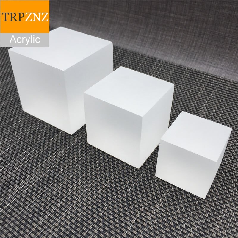 30mm Acrylic frosted square block,Cosmetic accessories base,White acrylic brick Shooting props product bottom support