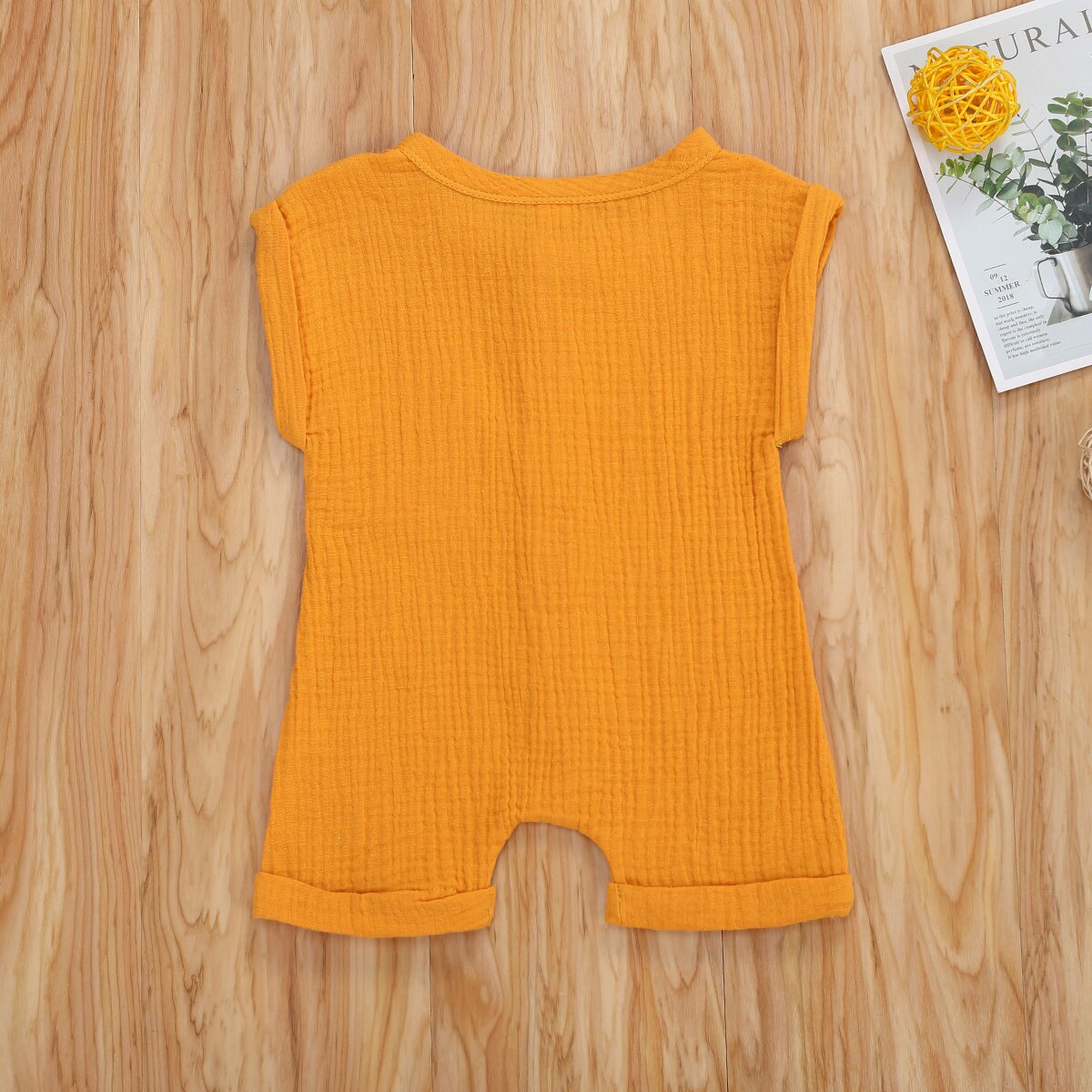 Baby Jongen Korte Mouwen Jumpsuit Zomer Mode Effen Kleur Single-Breasted Een Stuk Korte Broek