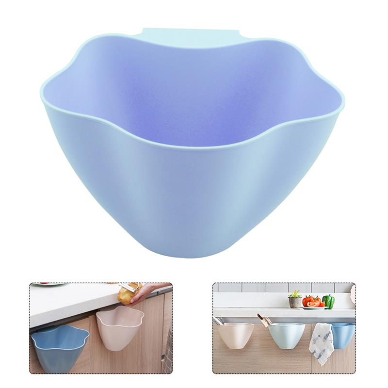 Plastic Kitchen Cabinet Door Hanging Trash Garbage Can Bin Rubbish Container Kitchen Sink Strainers Basket Drain Protector: blue