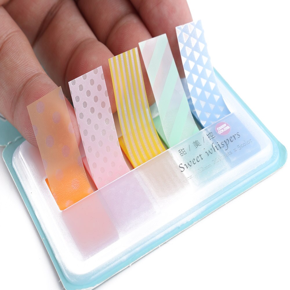 Schoolbenodigdheden Notes Memo Pad Paster Stickers Kawaii Snoep Gekleurde Stick Markers Notebook Pagina Index Vlag Sticky