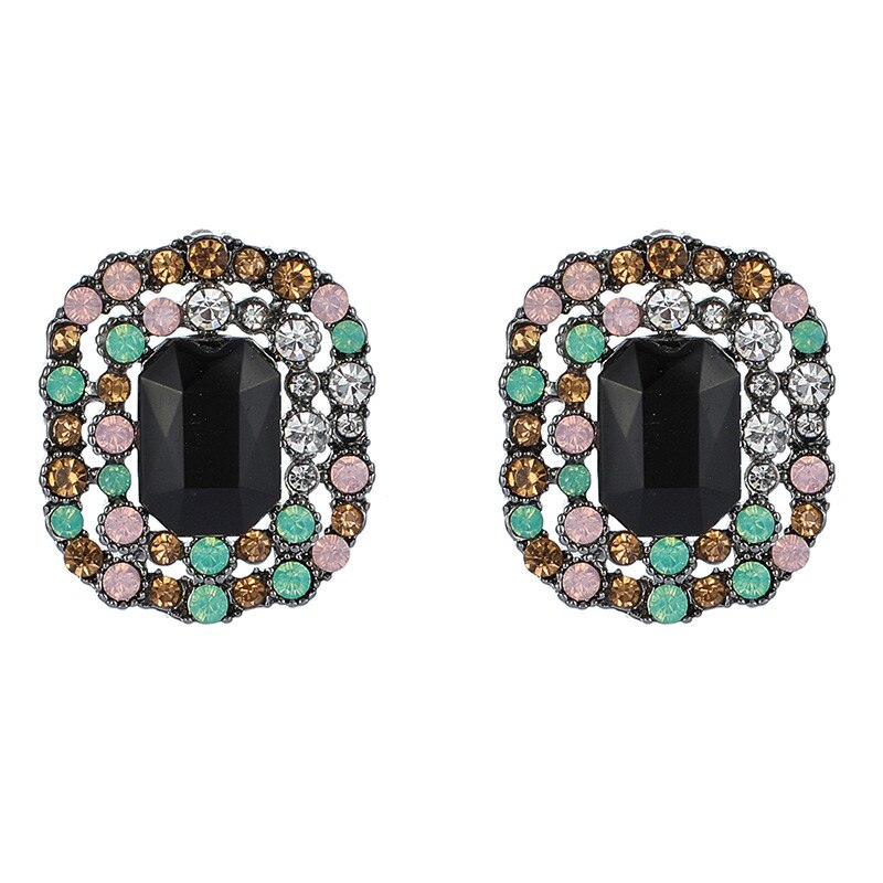 Docona 12 Stijl Kleurrijke Strass Bloem Oorbellen Voor Vrouwen Meisje Bloemen Earring Verklaring Sieraden Brincos Accessoires: 9441