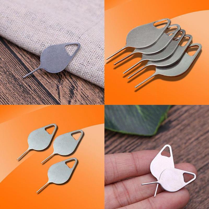 5pc Universal Carbon Steel Mobile Phone Sim Card Tray Removal Needle Eject Pin Extractor For Q4z6