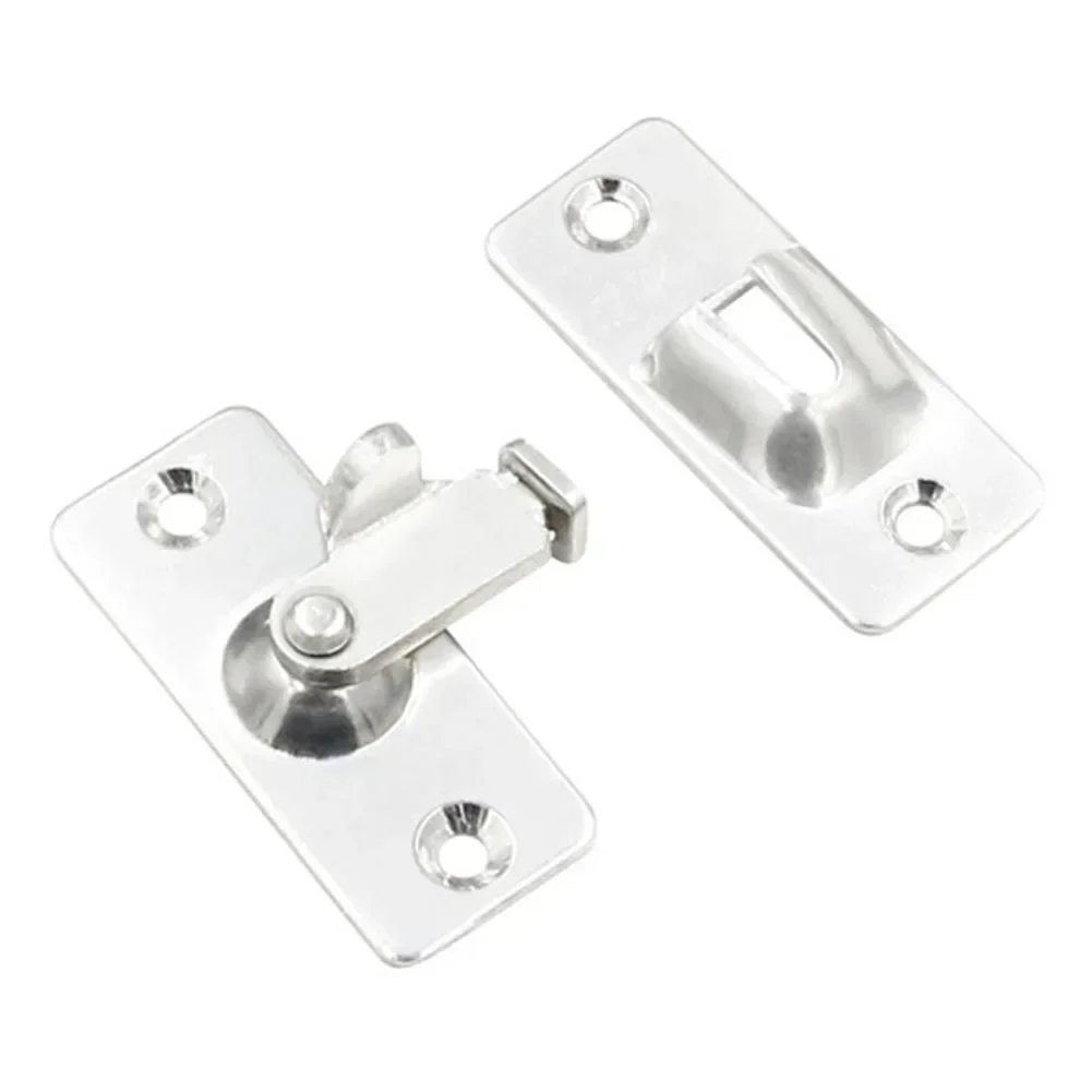 Deurslot 90 Graden Schuurdeur Grendel Bout Roestvrij Staal Haak Klink Raam Kast Sloten Zwart/Zilver Huis Deurslot Hardware