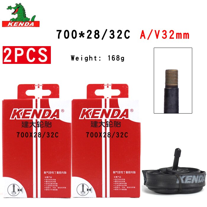 2 stuks kenda fietsbinnenbanden 700 x 28/32c amerikaans ventiel frans ventiel 700c fiets mountainbike butylrubber bandonderdelen: 70028-32c av32mm