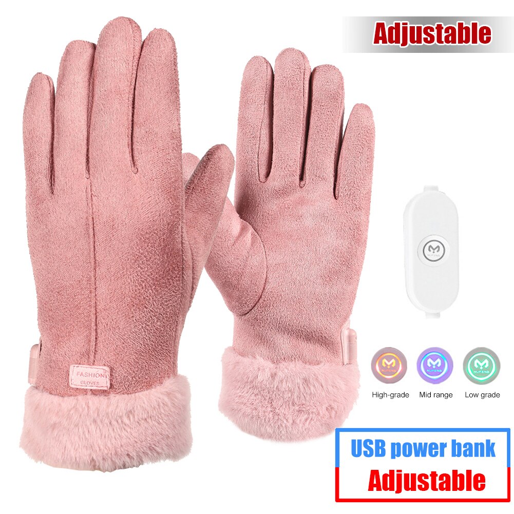 Winter Electric Heated Gloves USB Rechargeable Waterproof Anti-Cold Cycling Sports Touch Screen Hand Warmer Thermal Gloves