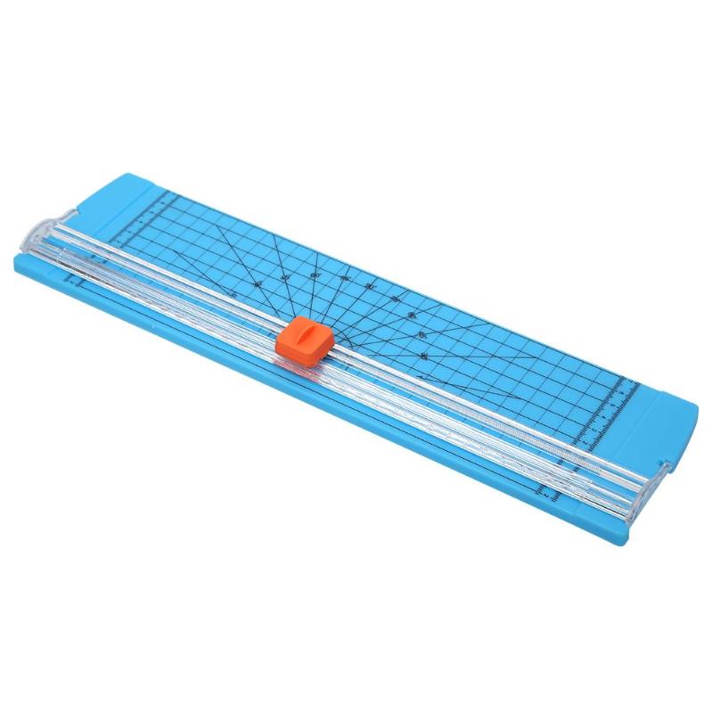 Recortadora de papel con Base de plástico A4, cortador de papel, cuchilla para álbum de recortes de oficina, utensilios para manualidades de arte para el hogar y la Oficina: Azul